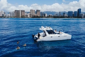 Oahu: Privat katamaran-solnedgangskrydstogt og valgfri snorkling