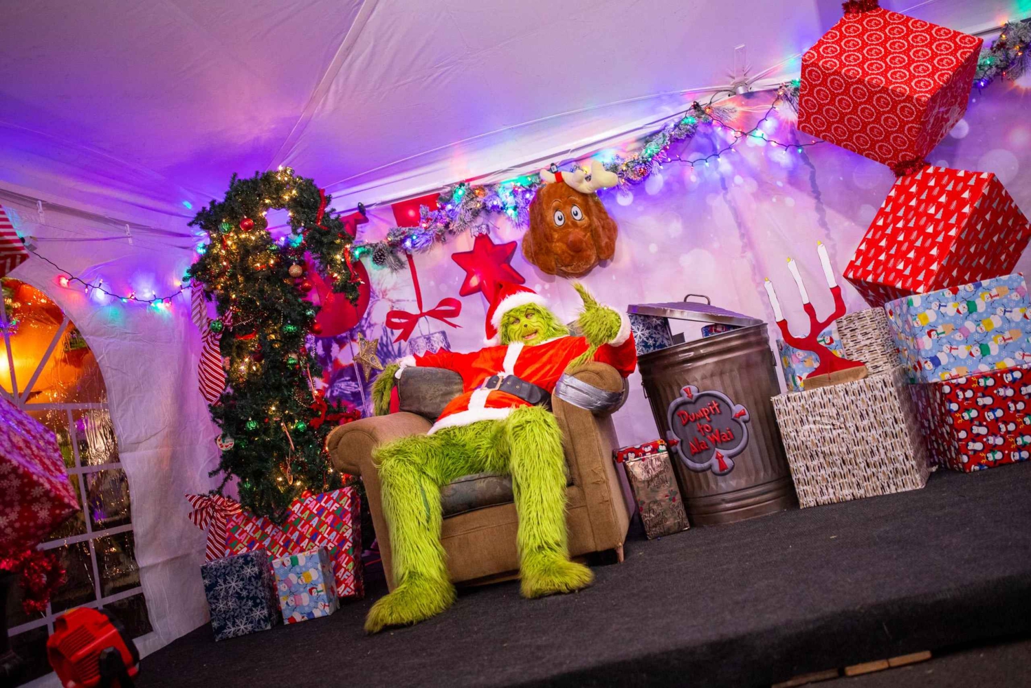 オアフ島：ワイキキ トロリー ホリデー ライツ ツアー