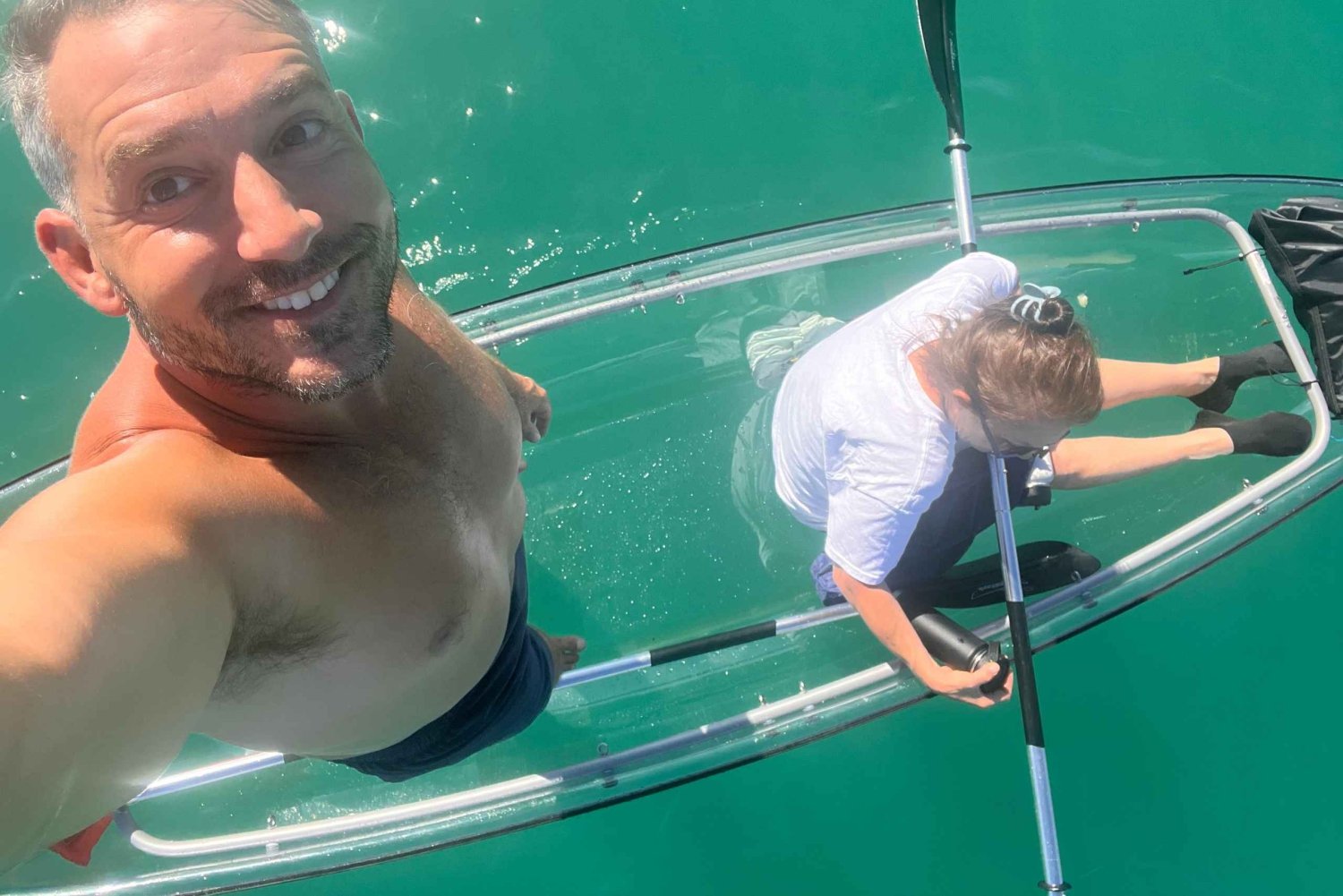 Waikīkī: alquiler de kayak transparente con equipo de seguridad