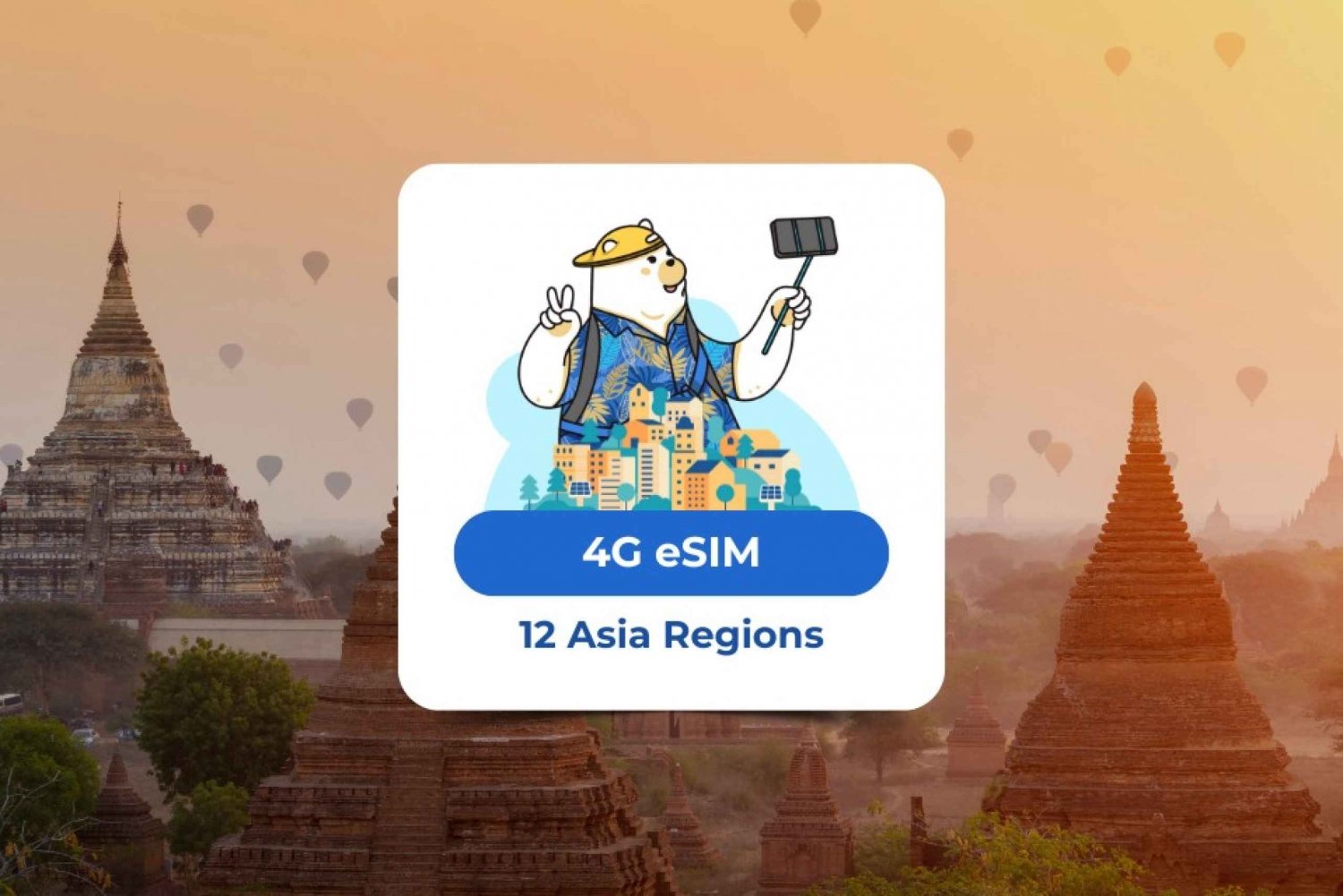 Azja: Plan mobilnej transmisji danych eSIM (12 krajów)