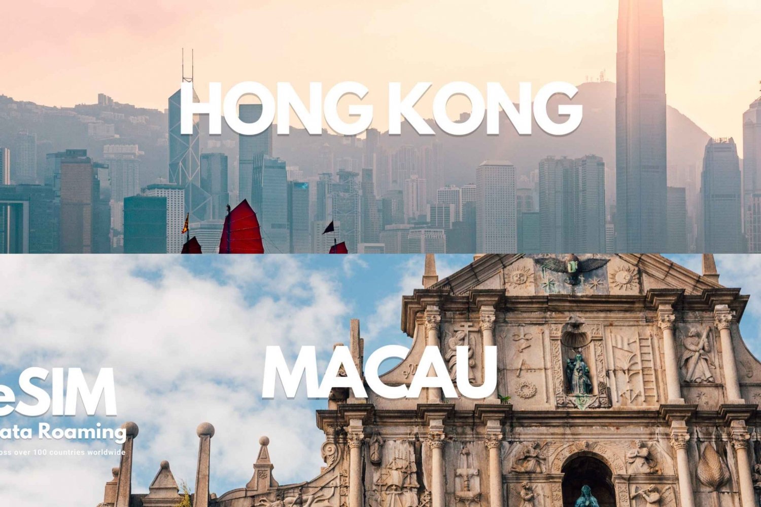 Hong Kong & Macao Data eSIM : 0.5GB/dag till 20GB-30Dagar