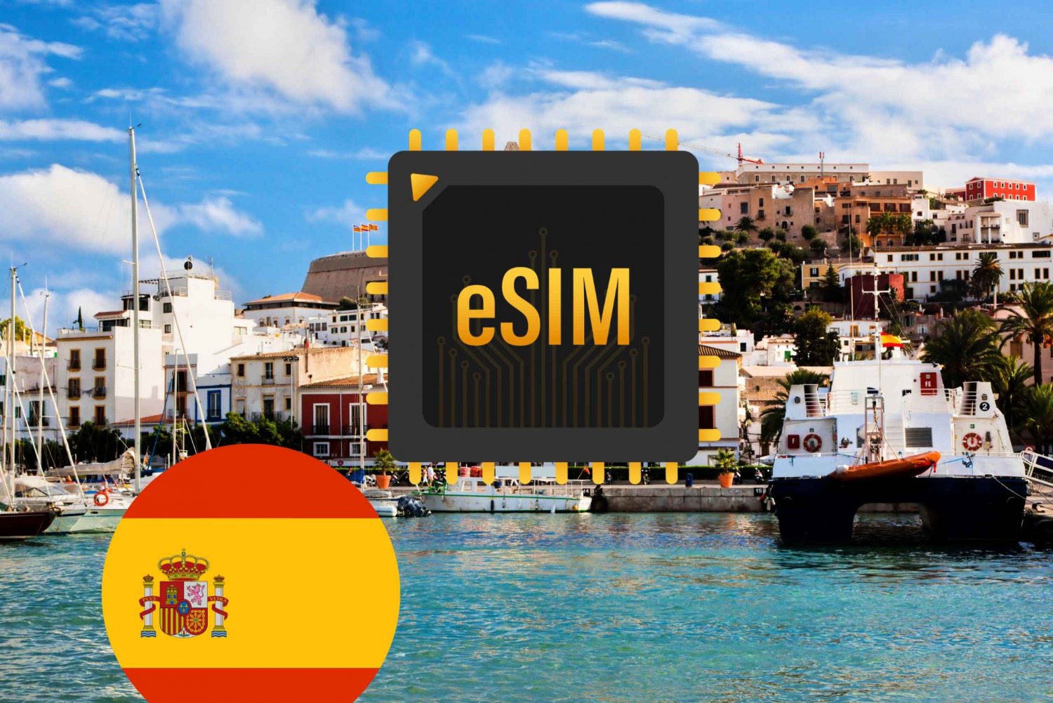 Ibiza : eSIM Internet Data Plan Espanha 4G/5G de alta velocidade