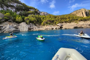 From San Antonio: Jet Ski Tour to Cala Aubarca with Swimming