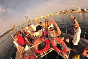 Ibiza: 2,5-godzinny prywatny rejs statkiem o zachodzie słońca dla dużych grup