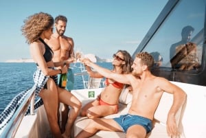 Ibiza: Adult Cruise with drinks, food, paddle, swim and DJ