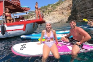 Ibiza: Bootsfahrt bei Sonnenuntergang mit Schnorcheln, Kajakfahren und Getränken
