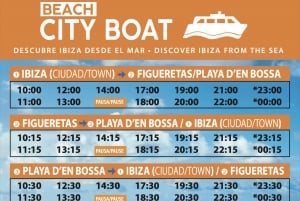 Ibiza: Boat transfer to Playa d'en Bossa and Figueretes