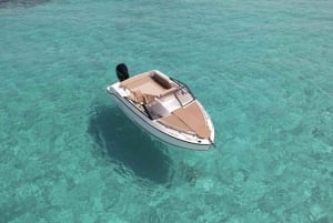Ibiza: Rent a boat, along bays or Formentera & highlights
