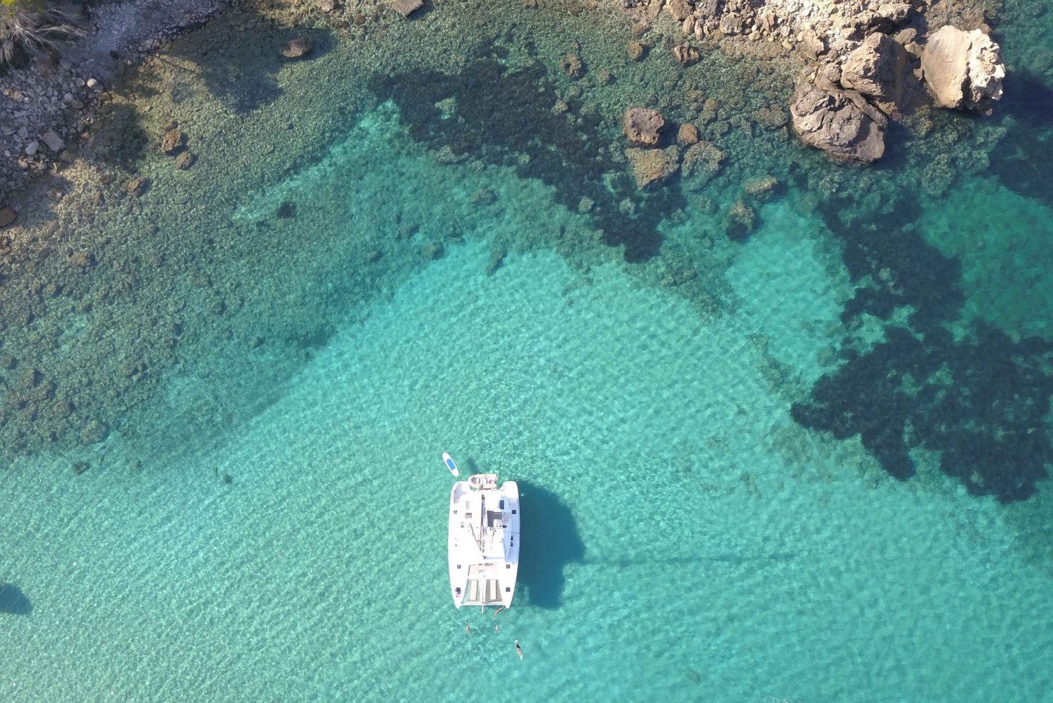 IBIZA: CATAMARAN CUEVAS CALA BASSA EN PLAYA CALA CONTE SUP PADEL&SNORQUEL