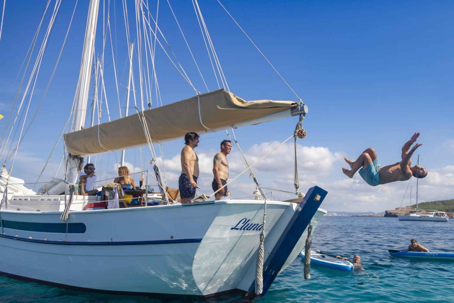 Ibiza: Private Sailboat with Premium Open Bar, Food & Music