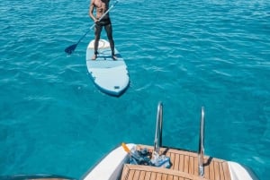 イビサ：パエリア、オープンバー、スイムストップ付きフォルメンテラクルーズ