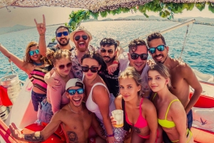 Ibiza-Formentera: Sunset Boat Party med drycker och mat