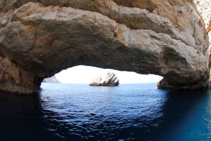 Ibiza: Privat strand og hule hurtigbåttur