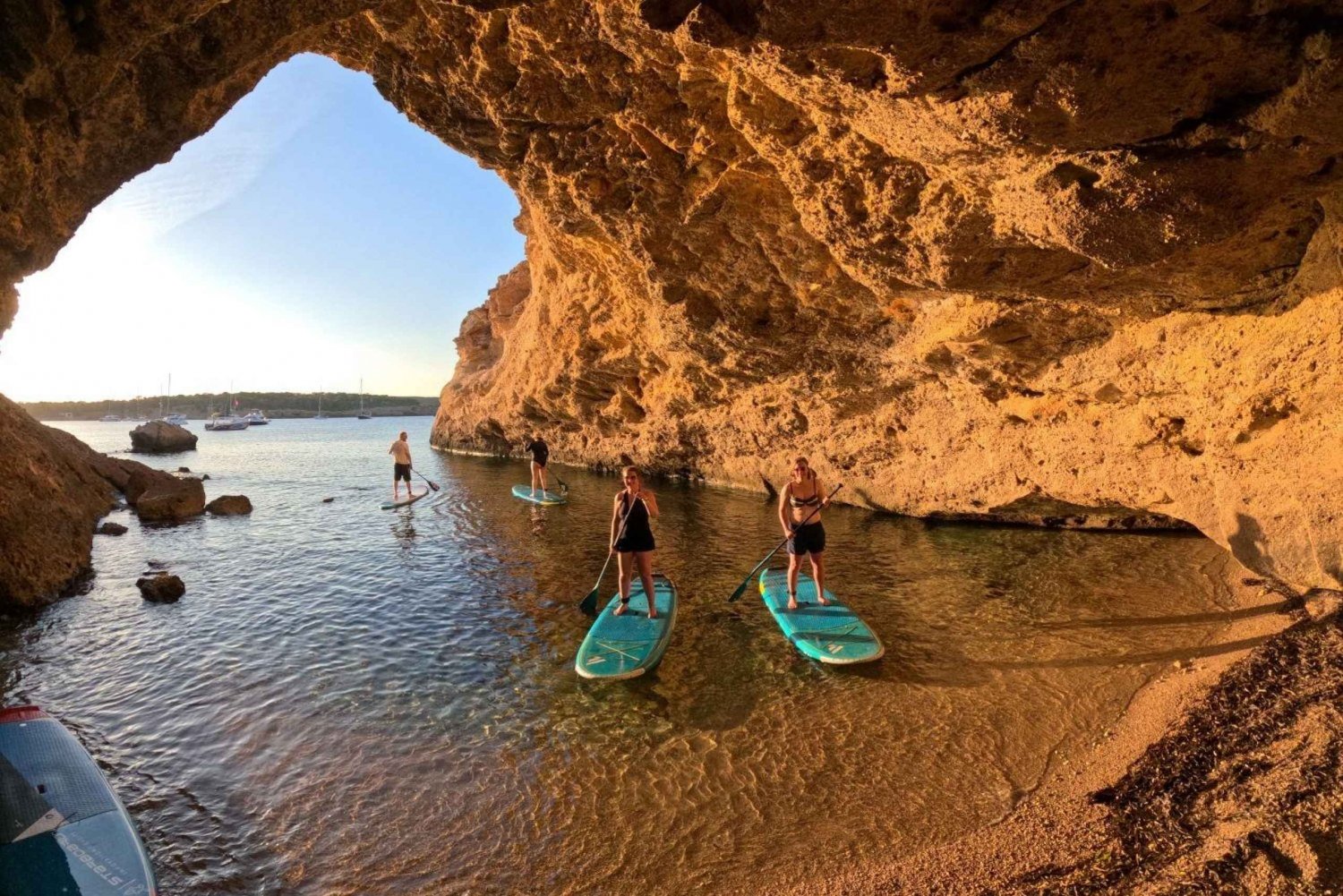 SANT ANTONI: ALL INCLUDED PADDLE SURF&SNORKEL TOUR BOAT