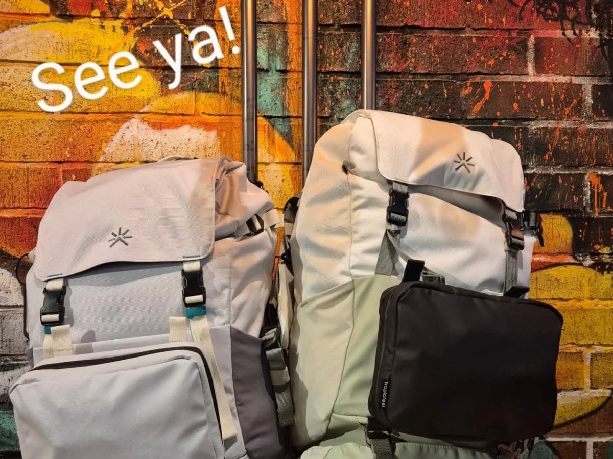 Two backpacks packed for a trip