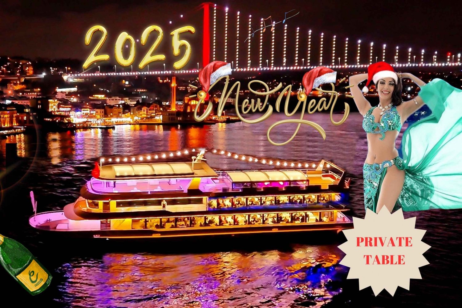 Istanbul: New Year's Eve Bosphorus Cruise with Dinner Option