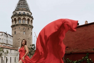 Istanbul Flying Dress Rooftop Photo Shoot
