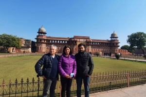 Depuis Jaipur : visite du Taj Mahal et du fort d'Agra et transfert à Delhi