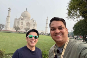 Depuis Jaipur : visite du Taj Mahal et du fort d'Agra et transfert à Delhi