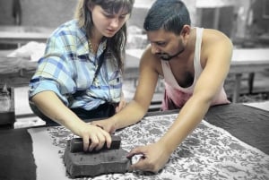 Jaipur: blokdrukworkshop in het dorp Bagru