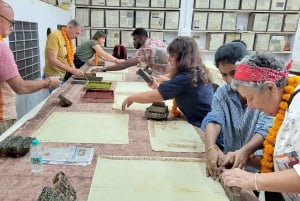 Jaipur: blokdrukworkshop in het dorp Bagru