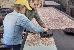 Jaipur: blokdrukworkshop in het dorp Bagru