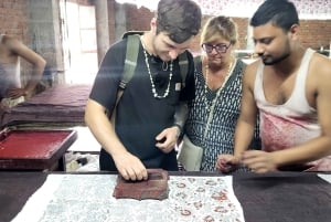 Jaipur: blokdrukworkshop in het dorp Bagru