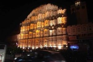 Jaipur: Night Tour of Amer & pink city by an open air jeep