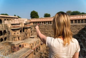 Besøk Fatehpur Sikri, Chand Baori med Jaipur-dråpe fra Agra