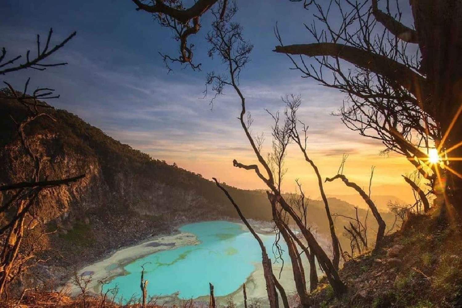 Jakarta: Volcano Suspension Bridge, Ricefield and Hot Spring