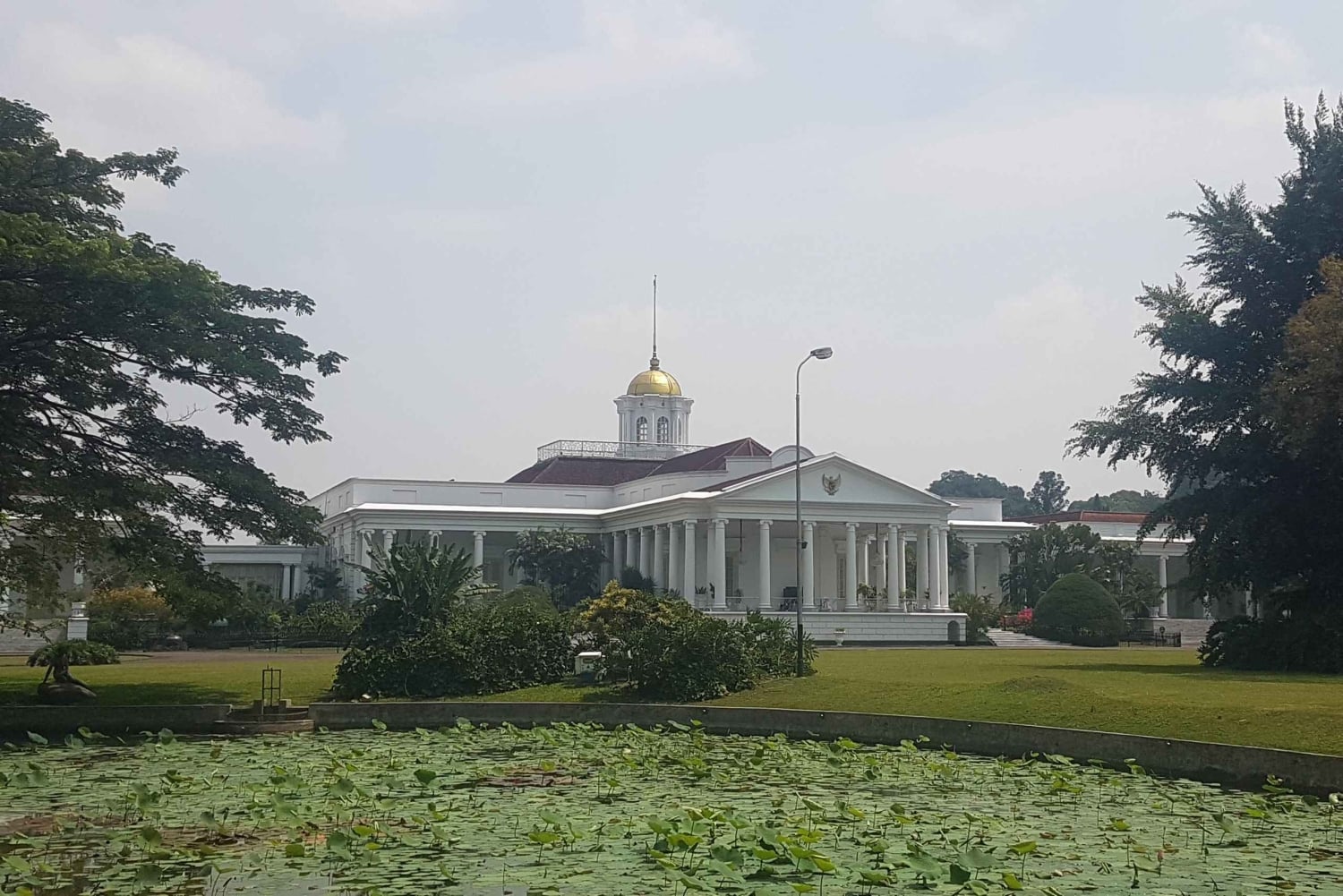 Piękny ogród, taras ryżowy i wodospad w Bogor