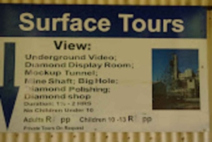 Экскурсия по алмазной шахте Куллинан, расположенной недалеко от Претории, минимум 2 человека.