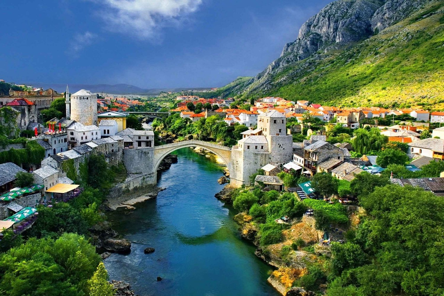 From Split or Trogir: Mostar & Kravica Waterfall Group Tour