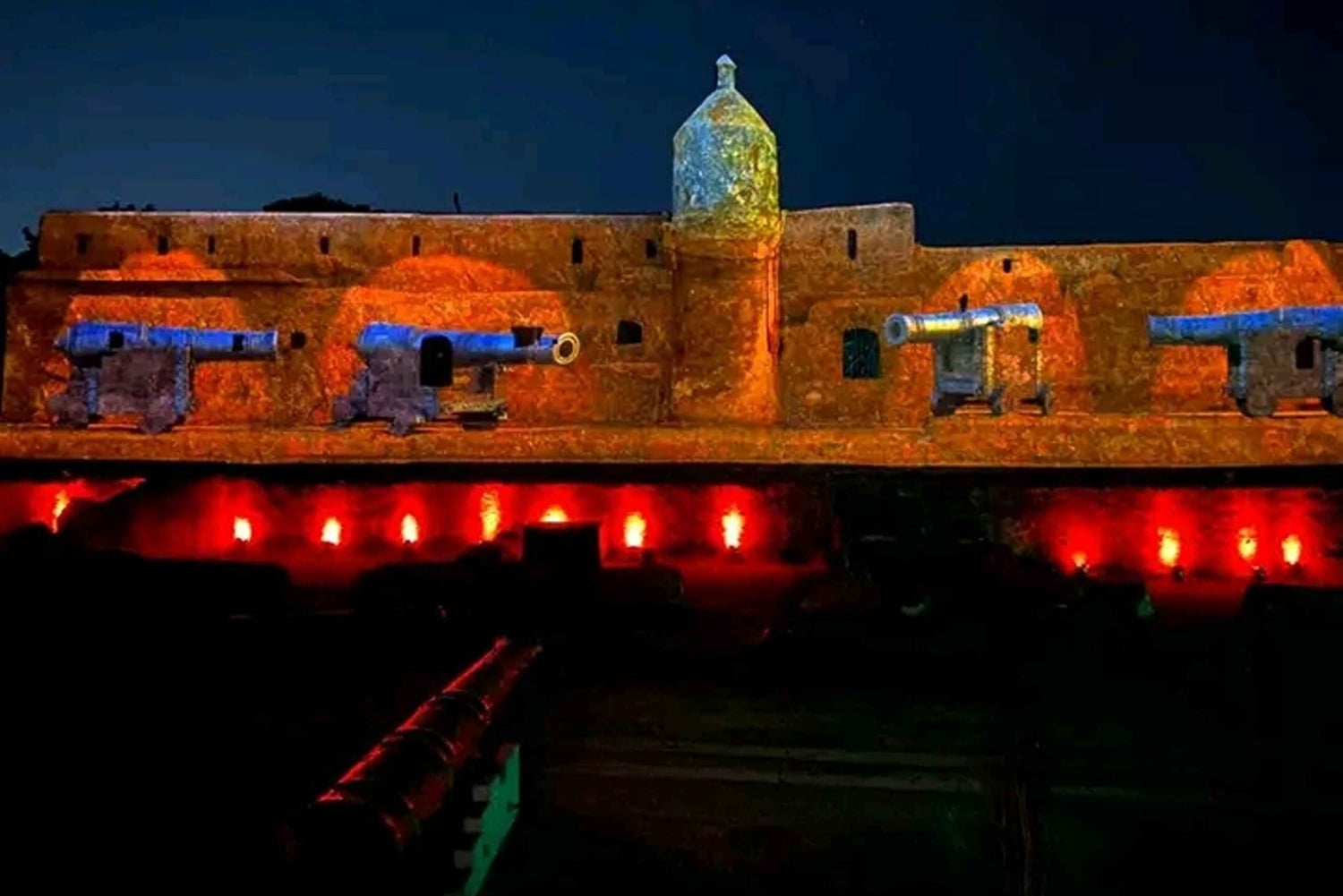 Fort Jesus kvällstur, ljud, ljusshow och middag i Mombasa.