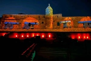 Fort Jesus kvällstur, ljud, ljusshow och middag i Mombasa.