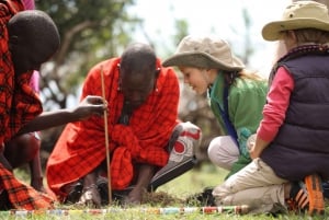 Från Nairobi :Besök i Masai-stammens by
