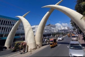 Mombasa: tour della città e crociera serale in dhow con servizio di prelievo