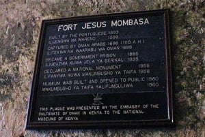 Mombasa: Historical Guided city tour. Old town, Fort Jesus