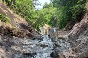 パンガン島：空高くまで登るジップラインとワンサイ滝の眺め