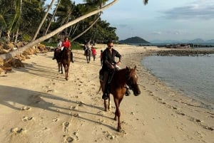 Passeios a cavalo e trilhas na praia em Koh Samui