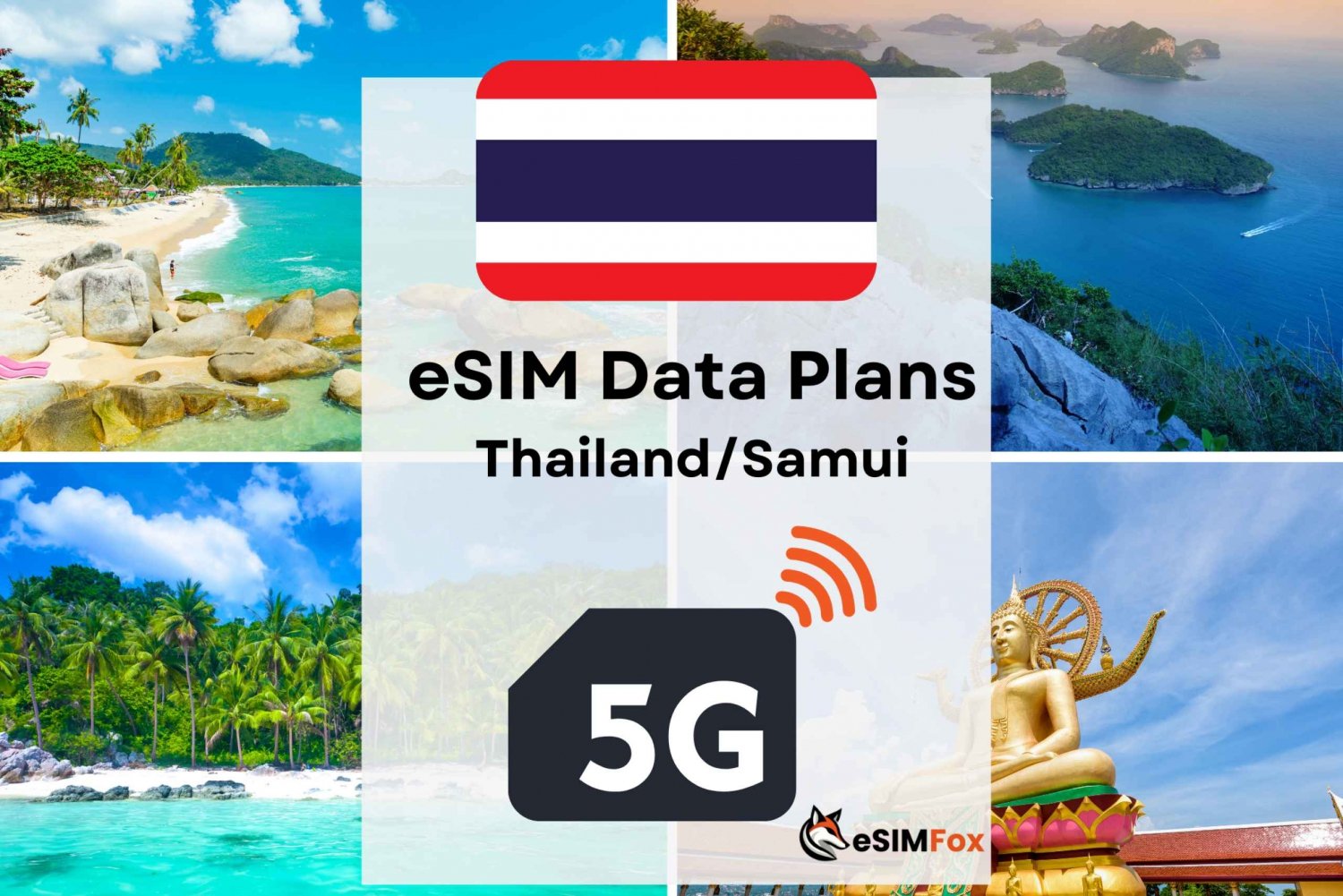 Samui: eSIM internet data abonnement voor Thailand 4G/5G