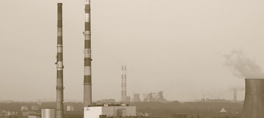 Nowa Huta Steel Mill in the distance