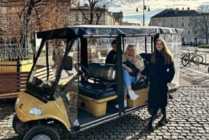 Tour de ville de Cracovie en voiture de golf et croisière sur la Vistule.