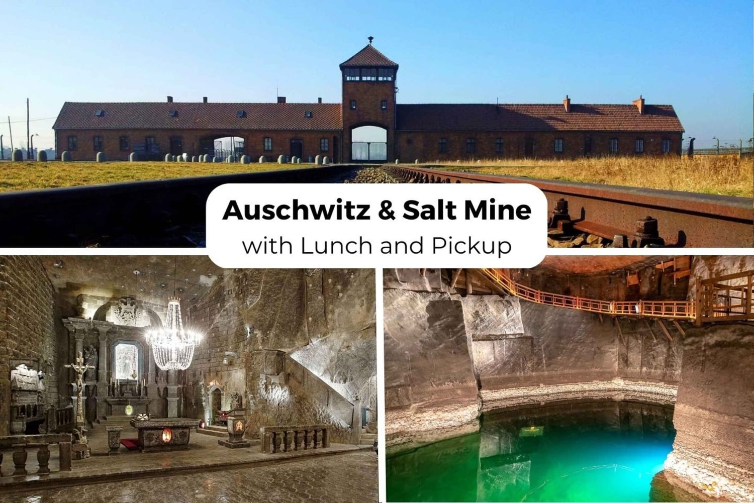 Krakau: Auschwitz-Birkenau & Wieliczka Zoutmijn met Lunch