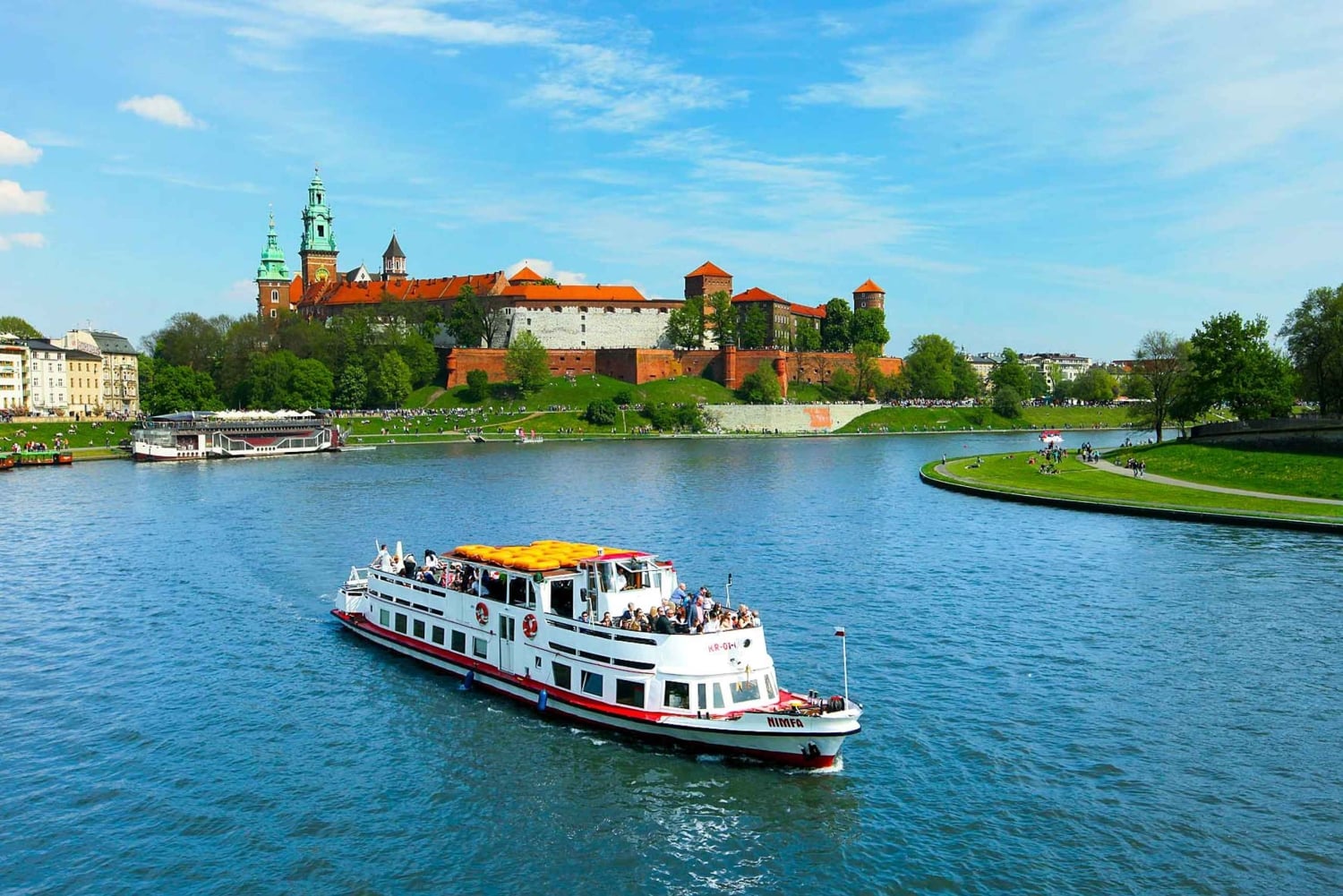 Krakow: Sightseeingcruise på elven Wisła med audioguide
