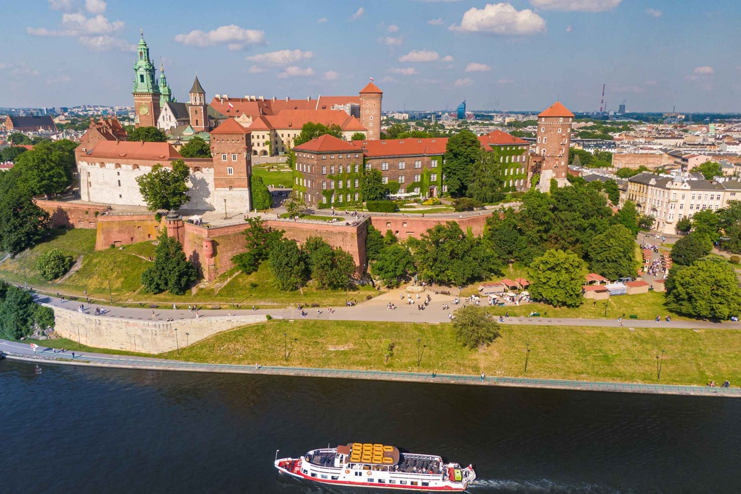 Krakow: Sightseeingcruise på elven Wisła med audioguide