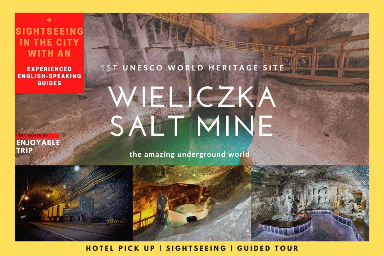 Depuis Cracovie : Visite guidée de la mine de sel de Wieliczka (prise en charge à l'hôtel)