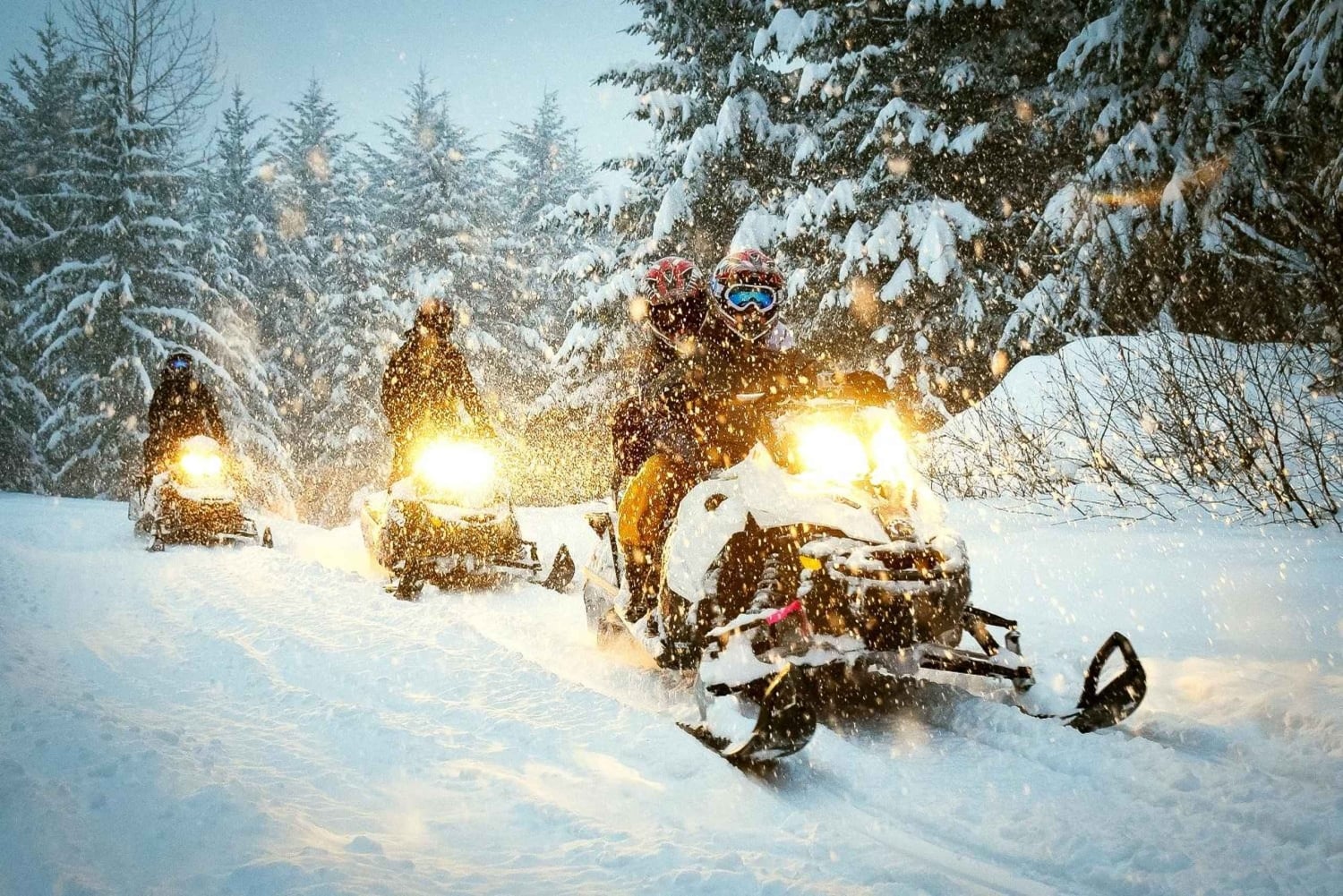 Zakopane: paseo en moto de nieve con hoguera y conductor privado