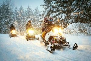 Zakopane: paseo en moto de nieve con hoguera y conductor privado