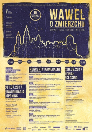 The 10th Wawel at Dusk Festival 1 July – 26 August 2017